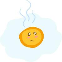 A sad egg vector or color illustration