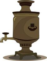 An ancient looking samovar vector or color illustration