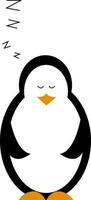 Sleeping penguin vector or color illustration