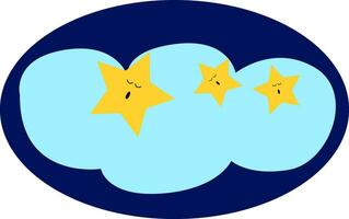 Sleeping stars vector or color illustration