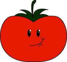 Smiling tomato vector or color illustration