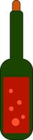 A bottle of tasty red wine vector or color illustration