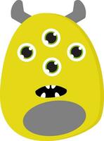 A monster in yellow and grey color vector or color illustration