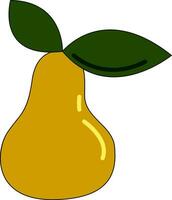 A fresh ripe yellow pear vector or color illustration