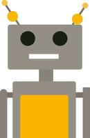 un moderno robot en gris y amarillo color vector o color ilustración