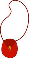 A red bag, vector or color illustration.