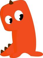 Orange monster, vector or color illustration.