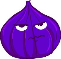 An angry fig, vector or color illustration.