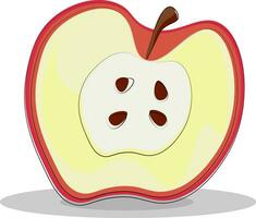 An apple slice, vector or color illustration.