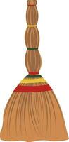 A besom, vector or color illustration.