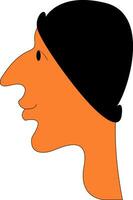 A black hat, vector or color illustration.