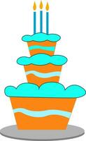 A blue big cake, vector or color illustration.