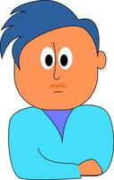 A boy with blue hair, vector or color illustration.