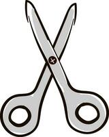 A gray scissors, vector or color illustration.