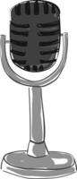 Gray microphone, vector or color illustration.