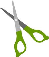 Green scissors, vector or color illustration.