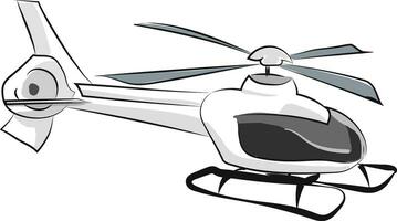 Helicopter, vector or color illustration.