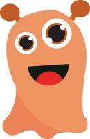 Happy monster with big eyes, vector or color illustration.