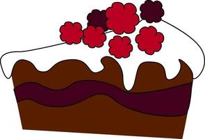 Little berry cake, vector or color illustration.