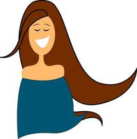 Long hair, vector or color illustration.