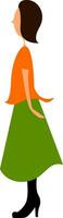 Long skirt, vector or color illustration.