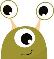 Monster with 3 eyes, vector or color illustration.