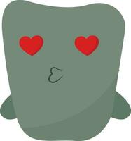 Monster in love, vector or color illustration.