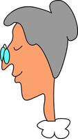 Old woman, vector or color illustration.