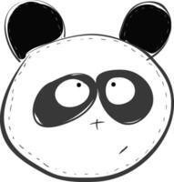 panda cabeza, vector o color ilustración.