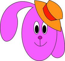 Pink bunny, vector or color illustration.