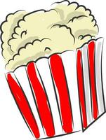 Popcorn for film, vector or color illustration.