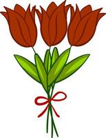 Poppy bouquet, vector or color illustration.