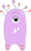 Purple and pink monster, vector or color illustration.