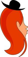 Red hair, vector or color illustration.