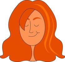 Redhead girl, vector or color illustration.