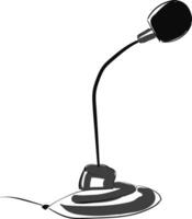 Round microphone, vector or color illustration.