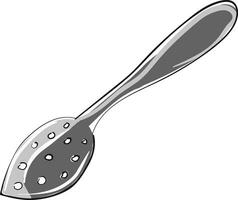 Drawing of a mote teaspoon, vector or color illustration.