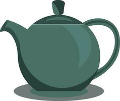 Clipart of a green-colored teapot, vector or color illustration.