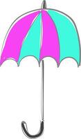 Clipart of an appealing folded colorful umbrella that stands upright set on isolated white background, vector or color illustration.