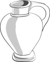 Painting of a white jugPitcher, vector or color illustration.