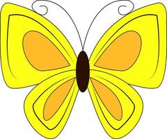 clipart de un de color amarillo mariposa, vector o color ilustración.