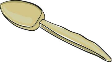 A wooden spoon set isolated on white background viewed from the side, vector or color illustration.