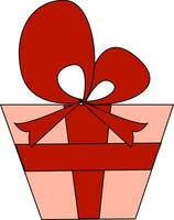 Clipart of a red-colored gift box vector or color illustration