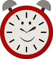 Emoji of a happy twin bell design analog alarm clock vector or color illustration