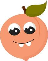 emoji de sonriente melocotón Fruta vector o color ilustración