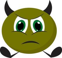 Painting of an angry green monster vector or color illustration