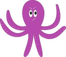 Painting of an angry octopus vector or color illustration