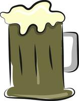 Painting of a cup filled with beer vector or color illustration