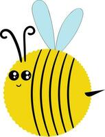 Drawing of a big chubby bee vector or color illustration