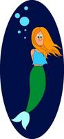 Portrait of a mermaid vector or color illustration